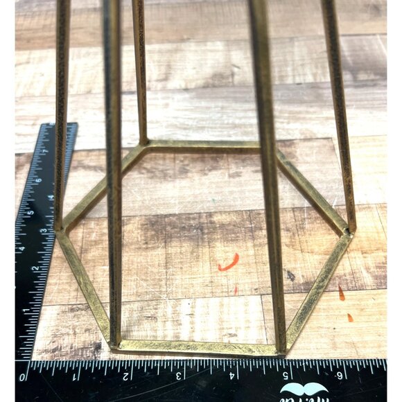 Geometric Brass Metallic Candle Holder Modern Home Decor Accent - Picture 5 of 5